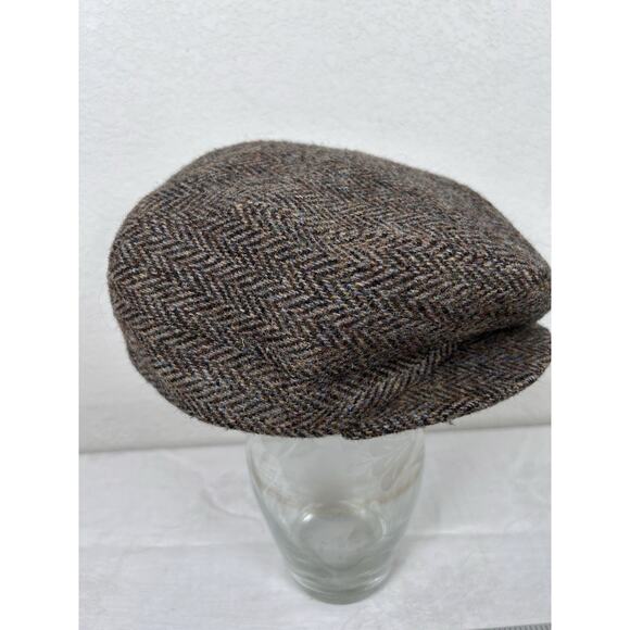 VINTAGE 100% WOOL HAND WOVEN HARRIS TWEED FLAT CAP - Picture 8 of 8